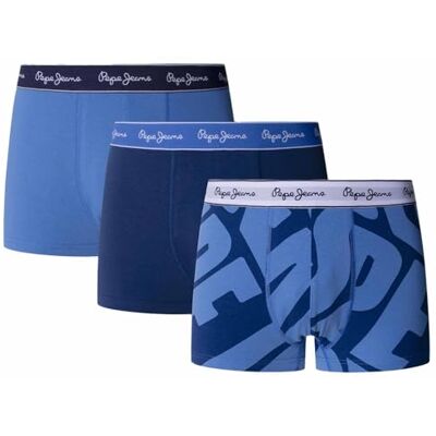 Pepe Jeans Maxi Logo TK 3P Trunks, Bleu (Regal Blue), S Pepe Jeans Maxi Logo TK 3P Trunks, Bleu (Regal Blue), S