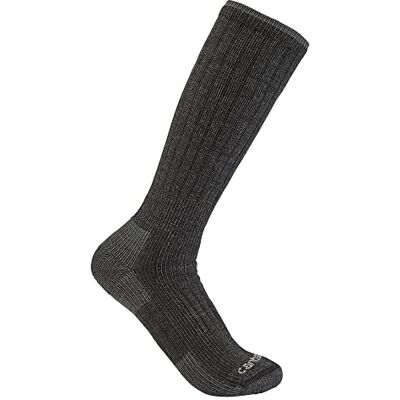 Carhartt Midweight-Chaussette en laine synthétique mélangée pour homme, Carbone Heather, Large Carhartt Midweight-Chaussette en laine synthétique mélangée pour homme, Carbone Heather, Large