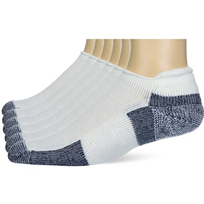 Thorlos Running unisexe, Blanc/bleu marine (6 paires), Large Thorlos Running unisexe, Blanc/bleu marine (6 paires), Large