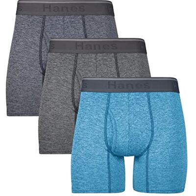 Hanes Herren Retroshorts, Bleu/Gris/Indigo, S Hanes Herren Retroshorts, Bleu/Gris/Indigo, S