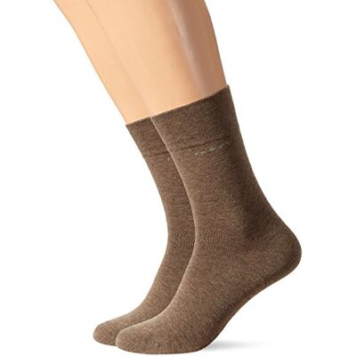 Camano Lot de 2 paires de chaussettes unisexes en coton uni avec talon et pointe renforcés pour homme et femme, Marron (Caramel Mel. 0039), 40 Camano Lot de 2 paires de chaussettes unisexes en coton uni avec talon et pointe renforcés pour homme et femme, Marron (Caramel Mel. 0039), 40