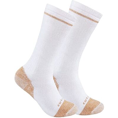 Carhartt Men's SB5552M Midweight Cotton Blend Steel Toe Boot Sock 2-Pack Large White Carhartt Men's SB5552M Midweight Cotton Blend Steel Toe Boot Sock 2-Pack Large White
