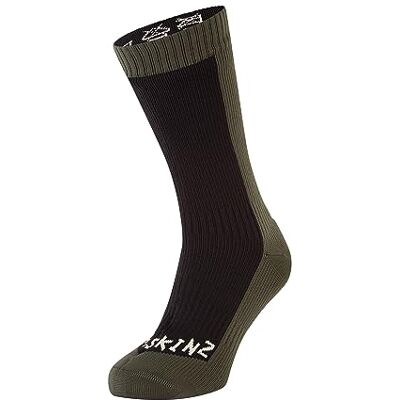 SEALSKINZ Starston Chaussettes mi-longues pour temps froid, vert/noir, Medium SEALSKINZ Starston Chaussettes mi-longues pour temps froid, vert/noir, Medium