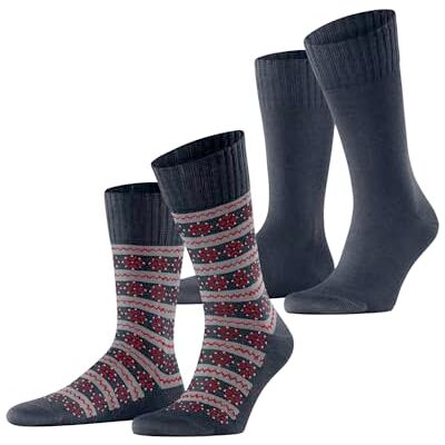 ESPRIT Scandi Multipack M So coton laine fantaisie lot de 2 paires, Chaussettes Homme, Bleu Marine 6120, 43-46 ESPRIT Scandi Multipack M So coton laine fantaisie lot de 2 paires, Chaussettes Homme, Bleu Marine 6120, 43-46