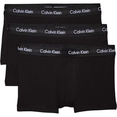 Calvin Homme Caleçon Lot de 3 Boxers Cotton Stretch, Noir (Black W. Black Wb Xwb), S Calvin Homme Caleçon Lot de 3 Boxers Cotton Stretch, Noir (Black W. Black Wb Xwb), S