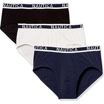 Nautica Slip classique en coton extensible pour homme, Noir/Peacoat/Blanc, L Nautica Slip classique en coton extensible pour homme, Noir/Peacoat/Blanc, L