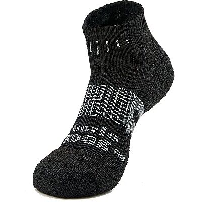 Thorlos Vcmu Max Cushion Edge Court Chaussettes basses de tennis, gris/noir, Large Thorlos Vcmu Max Cushion Edge Court Chaussettes basses de tennis, gris/noir, Large