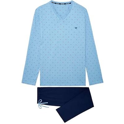 HOM Pyjama Long Walter, Haut: Imprimé Losanges Pointillés Fond Bleu Clair Bas: Uni Marine, M, Haut: Imprimé Losanges Pointillés Fond Bleu Clair Bas: Uni Marine, M HOM Pyjama Long Walter, Haut: Imprimé Losanges Pointillés Fond Bleu Clair Bas: Uni Marine, M, Haut: Imprimé Losanges Pointillés Fond Bleu Clair Bas: Uni Marine, M