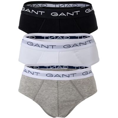GANT Lot de 3 slips, Gris clair chiné, L GANT Lot de 3 slips, Gris clair chiné, L