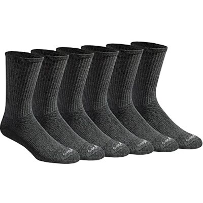Dickies Dri-tech Moisture Control Crew Lot de 18 paires de chaussettes pour homme, Gris chiné (6 paires), Shoe Size: 5-9 Dickies Dri-tech Moisture Control Crew Lot de 18 paires de chaussettes pour homme, Gris chiné (6 paires), Shoe Size: 5-9