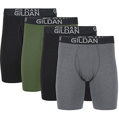Gildan Boxer en Coton Stretch Boxeur ajusté (Lot de 4) Homme, Suie Noire/Gris Foncé Chiné/Vert Minuit (Lot de 4, Jambes Longues), M Gildan Boxer en Coton Stretch Boxeur ajusté (Lot de 4) Homme, Suie Noire/Gris Foncé Chiné/Vert Minuit (Lot de 4, Jambes Longues), M