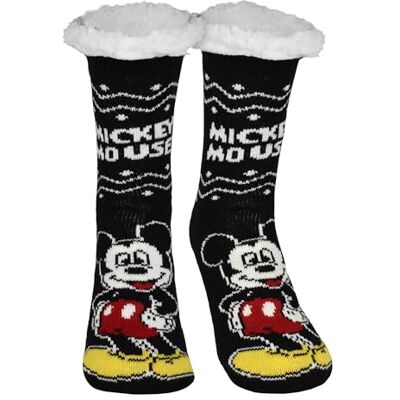 United Disney Mickey Mouse Chaussettes d'intérieur douillettes pour homme Chaussettes d'hiver chaudes Noir/blanc United Disney Mickey Mouse Chaussettes d'intérieur douillettes pour homme Chaussettes d'hiver chaudes Noir/blanc