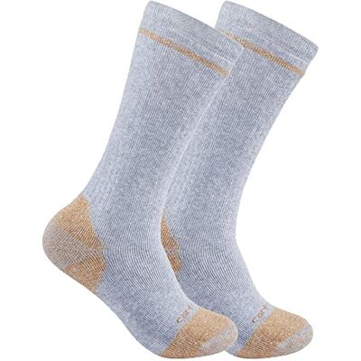 Carhartt Men's SB5552M Midweight Cotton Blend Steel Toe Boot Sock 2-Pack Large Gray Carhartt Men's SB5552M Midweight Cotton Blend Steel Toe Boot Sock 2-Pack Large Gray