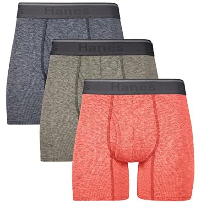 Hanes Mens Comfort Flex Fit Breathable Stretch Mesh 3 Pack Boxer Briefs, Red/Green/Indigo, XX-Large US Hanes Mens Comfort Flex Fit Breathable Stretch Mesh 3 Pack Boxer Briefs, Red/Green/Indigo, XX-Large US