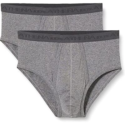 Athena BASIC BIO Slip Homme, 2er Pack #2 per pack, Gris (Gris Chiné 0260), Taille Fabricant: 5 Athena BASIC BIO Slip Homme, 2er Pack #2 per pack, Gris (Gris Chiné 0260), Taille Fabricant: 5