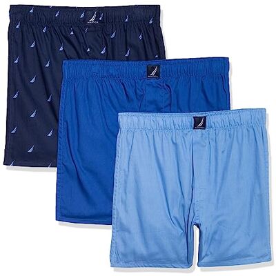 Nautica Men's Cotton Woven 3 Pack Boxer Nautica Men's Cotton Woven 3 Pack Boxer