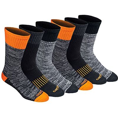 Dickies Dri-tech Moisture Control Crew Lot de 18 paires de chaussettes pour homme, Hi-Vis Orange Noir (6 paires), Shoe Size: 15-17 Dickies Dri-tech Moisture Control Crew Lot de 18 paires de chaussettes pour homme, Hi-Vis Orange Noir (6 paires), Shoe Size: 15-17