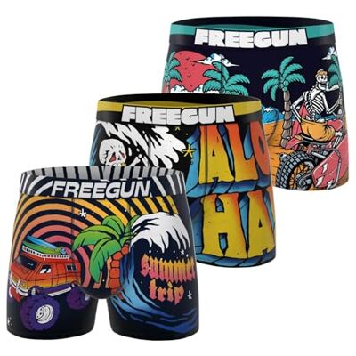 FREEGUN Caleçon Boxer Homme Sport, Lot de 3, Orange A93 (M) FREEGUN Caleçon Boxer Homme Sport, Lot de 3, Orange A93 (M)