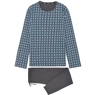 HOM Pyjama Court ALOYS, Interlock, Haut: Petit Imprimé de Papyrus Abstrait Dégradé de Bleus Et Gris, Bas: Gris Foncé Uni, S, Interlock, Haut: Petit Imprimé de Papyrus Abstrait Dégradé de Bleus et Gris HOM Pyjama Court ALOYS, Interlock, Haut: Petit Imprimé de Papyrus Abstrait Dégradé de Bleus Et Gris, Bas: Gris Foncé Uni, S, Interlock, Haut: Petit Imprimé de Papyrus Abstrait Dégradé de Bleus et Gris