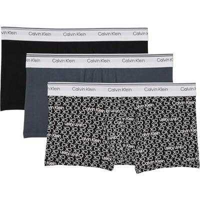 Calvin Lot de 3 boxers taille basse pour homme, Bleu (Turbulence/Ck Ck Logo_noir/noir), M Calvin Lot de 3 boxers taille basse pour homme, Bleu (Turbulence/Ck Ck Logo_noir/noir), M