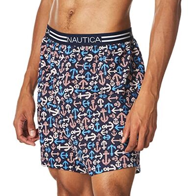 Nautica Classic Cotton Loose Knit Boxer Caleçon Boxeur Homme, Ancre Nautique., S Nautica Classic Cotton Loose Knit Boxer Caleçon Boxeur Homme, Ancre Nautique., S
