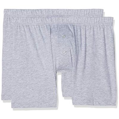 Lovable LVB Boxer Parigamba 100% Cotton Bipack Homme x2, Gris (gris chiné 026)., M Lovable LVB Boxer Parigamba 100% Cotton Bipack Homme x2, Gris (gris chiné 026)., M