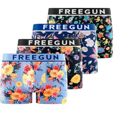 FREEGUN Boxer Homme Coton, Caleçon Homme Hypoallergénique & Doux (Lot de 4) FREEGUN Boxer Homme Coton, Caleçon Homme Hypoallergénique & Doux (Lot de 4)