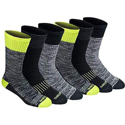 Dickies Dri-tech Moisture Control Crew Lot de 18 paires de chaussettes pour homme, Hi-Vis Yellow Black (6 paires), Shoe Size: 5-9 Dickies Dri-tech Moisture Control Crew Lot de 18 paires de chaussettes pour homme, Hi-Vis Yellow Black (6 paires), Shoe Size: 5-9