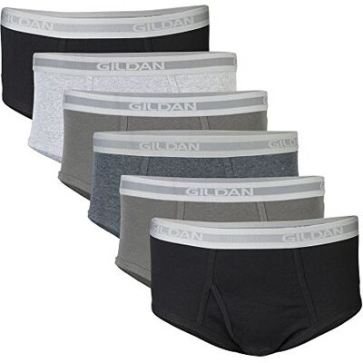 Gildan Lot de 6 slips pour homme, Gris/noir (lot de 6), S Gildan Lot de 6 slips pour homme, Gris/noir (lot de 6), S