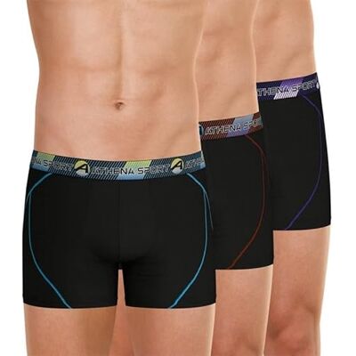 Athena Lot de 3 Boxers Longs Homme Sport Training Dry Microfibre Ultra Extensible Respirante, Séchage Rapide Label OEKO-TEX® Black-Black-Black, 4/L Athena Lot de 3 Boxers Longs Homme Sport Training Dry Microfibre Ultra Extensible Respirante, Séchage Rapide Label OEKO-TEX® Black-Black-Black, 4/L