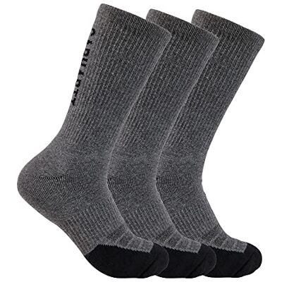 Carhartt Lot de 3 paires de chaussettes pour homme, Anthracite, L Carhartt Lot de 3 paires de chaussettes pour homme, Anthracite, L