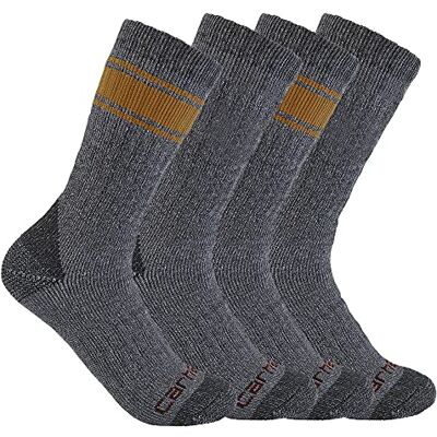 Carhartt Chaussettes (Paquet de 4) Homme, Différents 2 gris, Large Carhartt Chaussettes (Paquet de 4) Homme, Différents 2 gris, Large