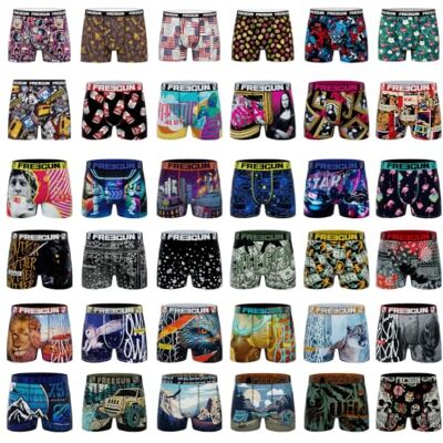 FREEGUN Caleçon Boxer Homme Sport, Lot de 3, Noir MLT (XL) FREEGUN Caleçon Boxer Homme Sport, Lot de 3, Noir MLT (XL)
