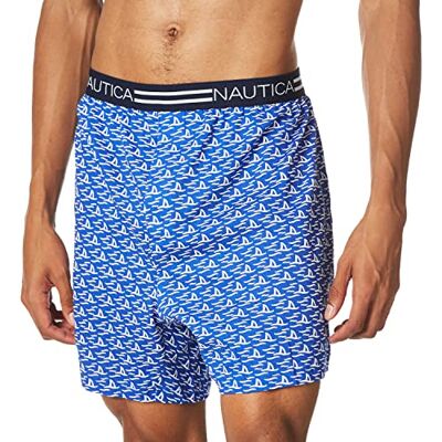 Nautica Boxer pour homme, Shark Attack-Bright Blue, S Nautica Boxer pour homme, Shark Attack-Bright Blue, S