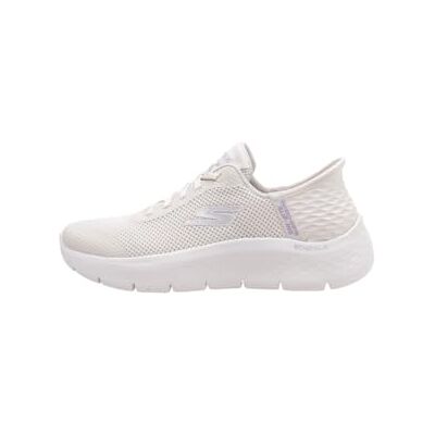 Skechers Chaussures à enfiler GO Walk Flex Grand Entry pour femme, Bordure textile blanc cassé, 40.5 EU Skechers Chaussures à enfiler GO Walk Flex Grand Entry pour femme, Bordure textile blanc cassé, 40.5 EU