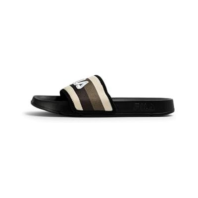 FILA Morro Bay Sandales à rayures pour homme avec sangle rayée, multicolore (Black-Coffee Bean), pointure 41 FILA Morro Bay Sandales à rayures pour homme avec sangle rayée, multicolore (Black-Coffee Bean), pointure 41