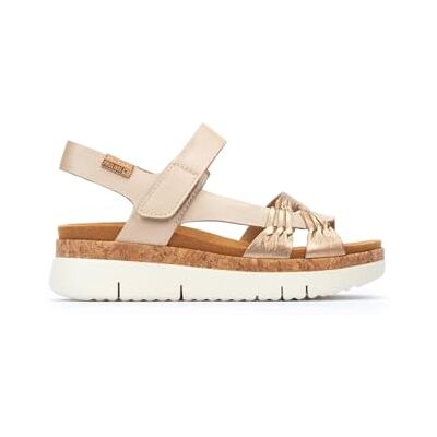 Pikolinos Sandales compensées en cuir Palma pour femme, Champagne, 39 EU Pikolinos Sandales compensées en cuir Palma pour femme, Champagne, 39 EU