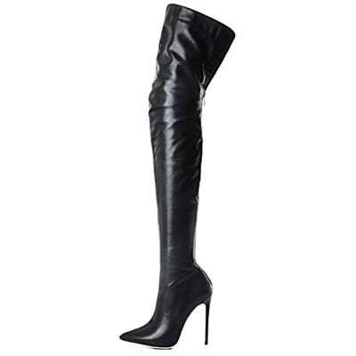 Fucouture Knee The Over Zipper Shoes Pointed Heel Toe High Vintage Boots for Women Boots for Women Boots for Women with Heel High, Noir , 39 EU Fucouture Knee The Over Zipper Shoes Pointed Heel Toe High Vintage Boots for Women Boots for Women Boots for Women with Heel High, Noir , 39 EU