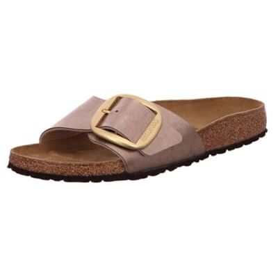Birkenstock Mules Madrid Big Buckle Cuir Naturel, Taupe, 40 EU Étroit Birkenstock Mules Madrid Big Buckle Cuir Naturel, Taupe, 40 EU Étroit