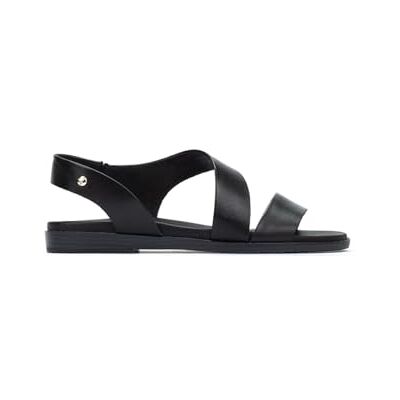 Pikolinos Sandales plates en cuir Formentera pour femme, Noir , 40 EU Pikolinos Sandales plates en cuir Formentera pour femme, Noir , 40 EU