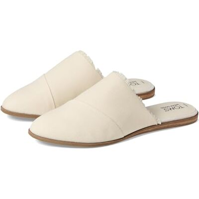 TOMS Mules Jade pour femme, Toile naturelle effilochée, 37.5 EU TOMS Mules Jade pour femme, Toile naturelle effilochée, 37.5 EU