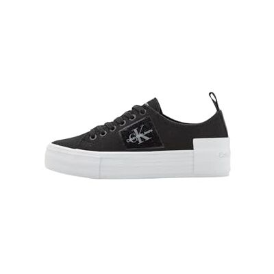Calvin Jeans Bold Vulc Flatf Low T Ml Fad Yw0yw01447 Baskets vulcanisées pour femme, noir, noir, blanc brillant, 39 EU Calvin Jeans Bold Vulc Flatf Low T Ml Fad Yw0yw01447 Baskets vulcanisées pour femme, noir, noir, blanc brillant, 39 EU