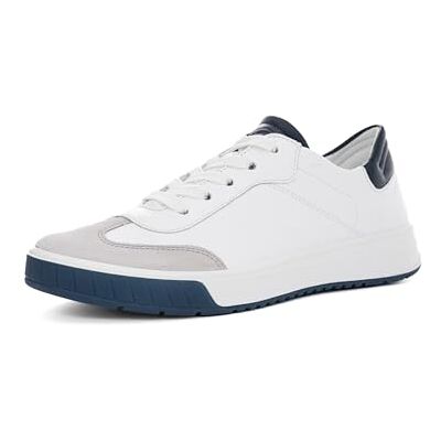 ARA Baskets Rome pour femme, Pebble Blanc/Bleu, 40 EU ARA Baskets Rome pour femme, Pebble Blanc/Bleu, 40 EU
