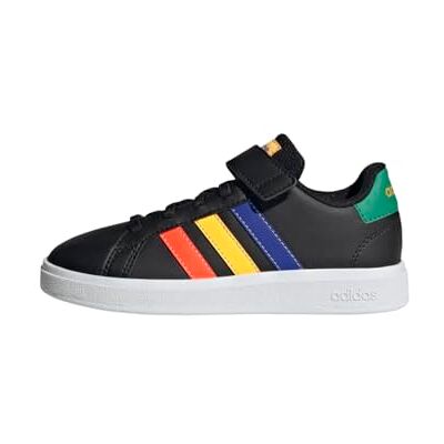 adidas Grand Court 2.0 El K, Chaussures montantes unisexes pour enfants, Multicolore (Core Black Lucid Blue Court Green), 38 2/3 EU adidas Grand Court 2.0 El K, Chaussures montantes unisexes pour enfants, Multicolore (Core Black Lucid Blue Court Green), 38 2/3 EU