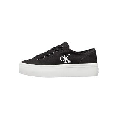 Calvin Vulcanized Baskets plates pour femme Noir (noir/blanc brillant) 36, Black Black Bright White, 36 EU Calvin Vulcanized Baskets plates pour femme Noir (noir/blanc brillant) 36, Black Black Bright White, 36 EU