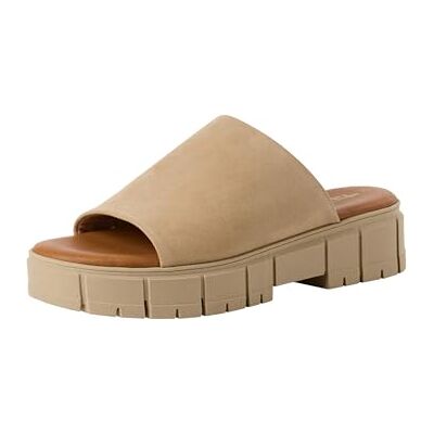 Tamaris Mules à talon bloc pour femme, Tan Suede, 42 EU Tamaris Mules à talon bloc pour femme, Tan Suede, 42 EU