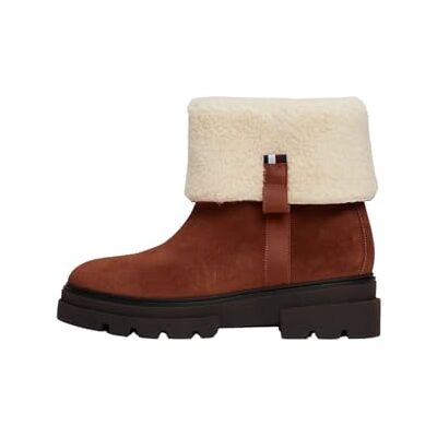 Tommy Hilfiger Fw0fw08158 Bottes enroulables en daim synthétique pour femme, Marron Cognac, 40 EU Tommy Hilfiger Fw0fw08158 Bottes enroulables en daim synthétique pour femme, Marron Cognac, 40 EU