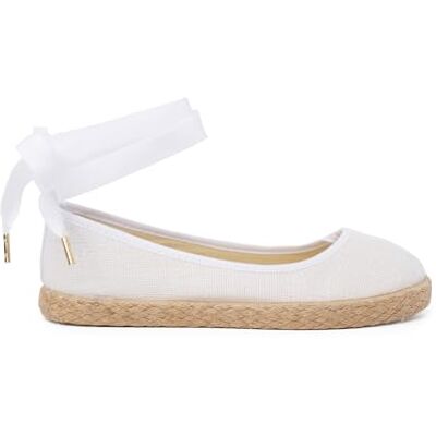 Pisamonas Ballerines Fille En Lin Avec Ruban Et Jute Taille 32 Couleur Blanc Pisamonas Ballerines Fille En Lin Avec Ruban Et Jute Taille 32 Couleur Blanc