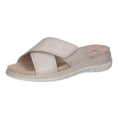 CAPRICE Damen Pantolette mit Keilabsatz aus Leder, Weiß (PEARL NAPPA), 41 CAPRICE Damen Pantolette mit Keilabsatz aus Leder, Weiß (PEARL NAPPA), 41