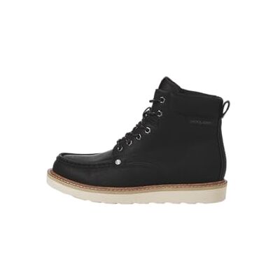 JACK & JONES Bottines à lacets Jfwarchway Pu Moc pour homme, anthracite, 46 EU JACK & JONES Bottines à lacets Jfwarchway Pu Moc pour homme, anthracite, 46 EU